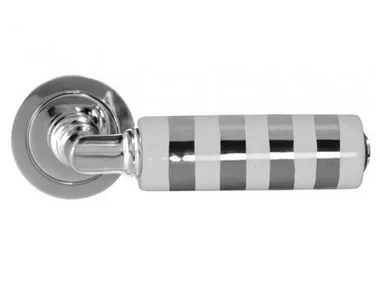 KIKKA LUX WHITE/PLATINUM - Ceramic door handle _ Glass Design